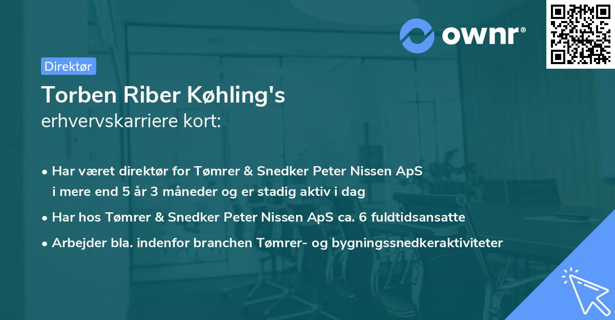 Torben Riber Køhling's erhvervskarriere kort