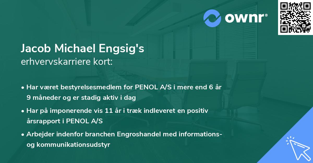 Jacob Michael Engsig's erhvervskarriere kort