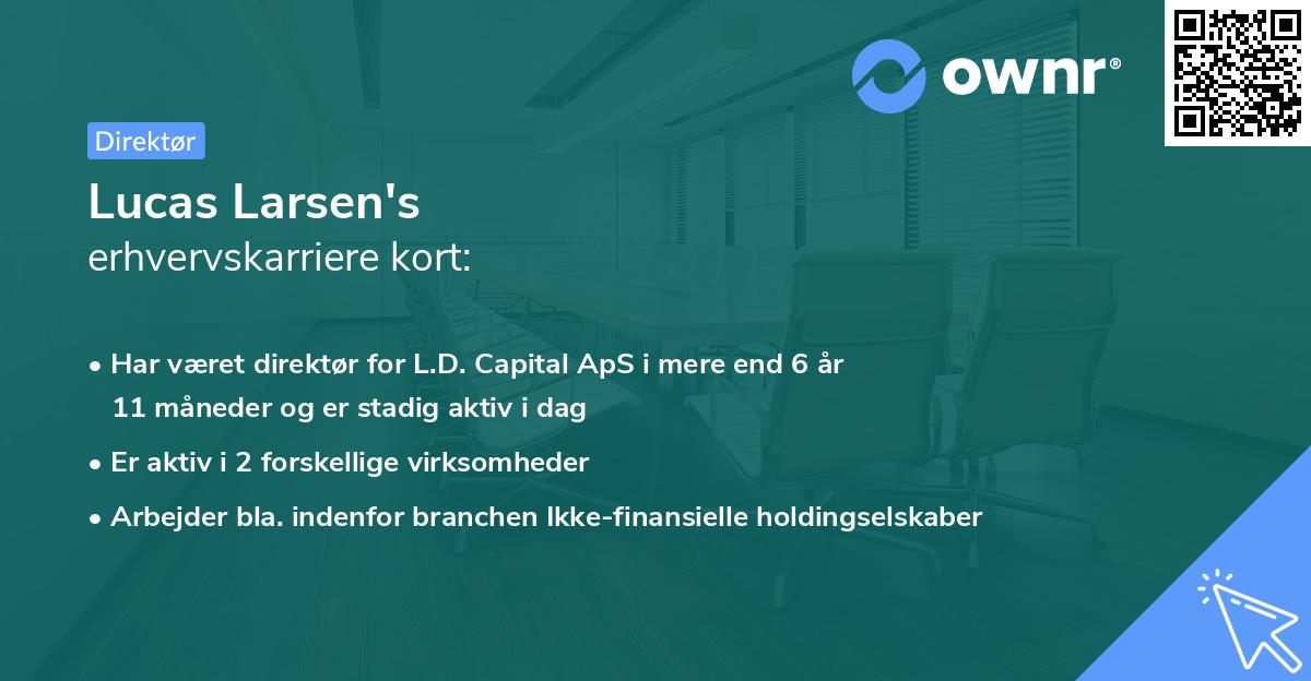 Lucas Larsen's erhvervskarriere kort