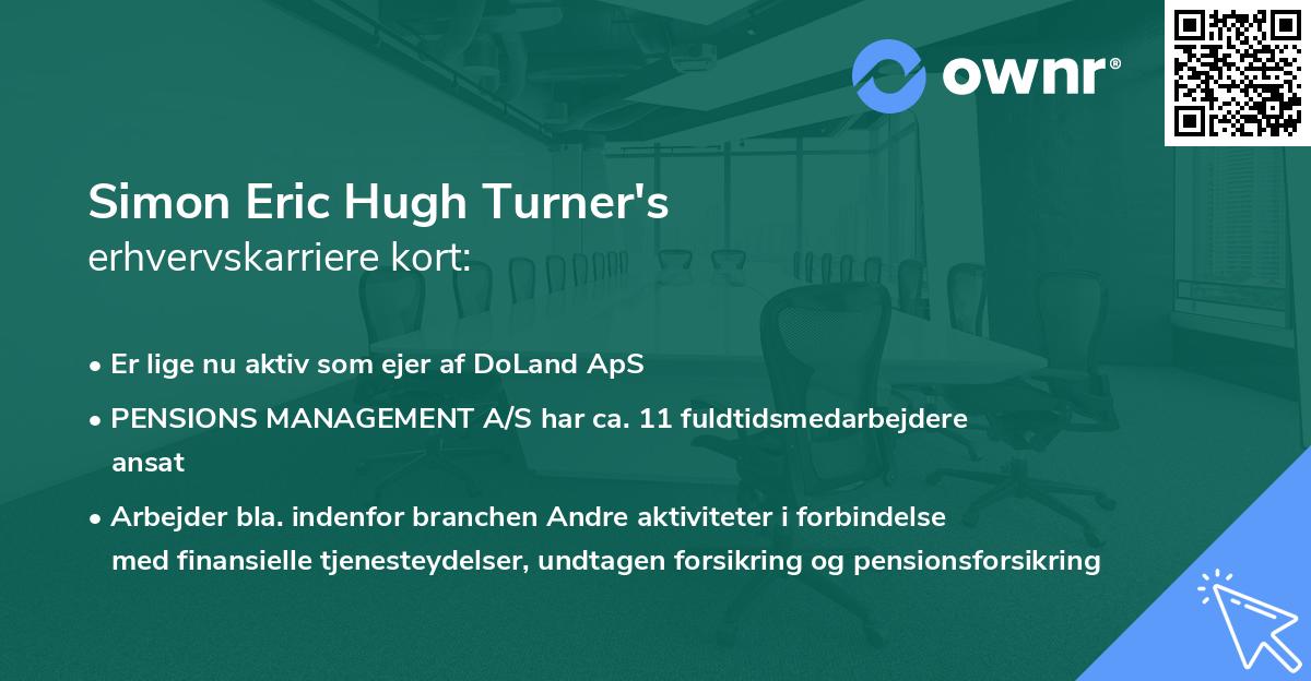 Simon Eric Hugh Turner's erhvervskarriere kort