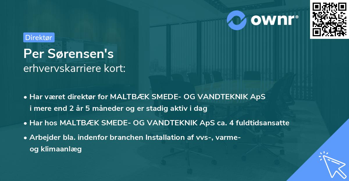 Per Sørensen's erhvervskarriere kort