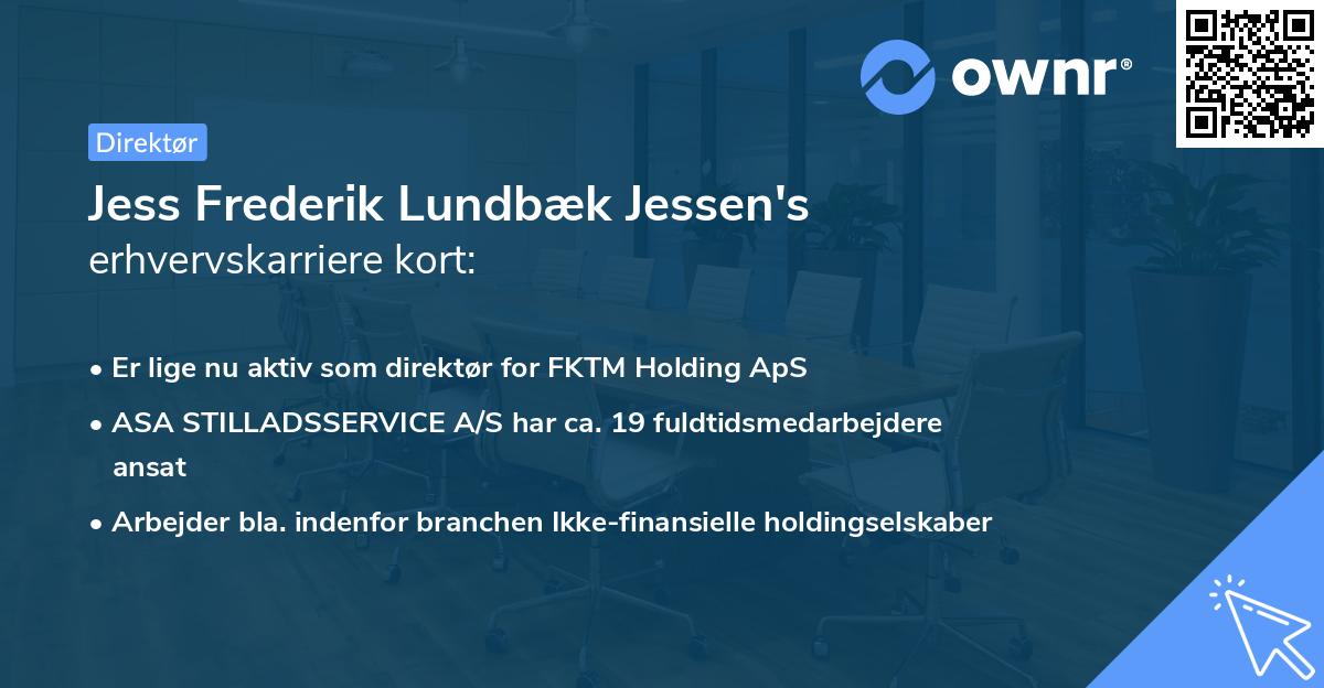 Jess Frederik Lundbæk Jessen's erhvervskarriere kort
