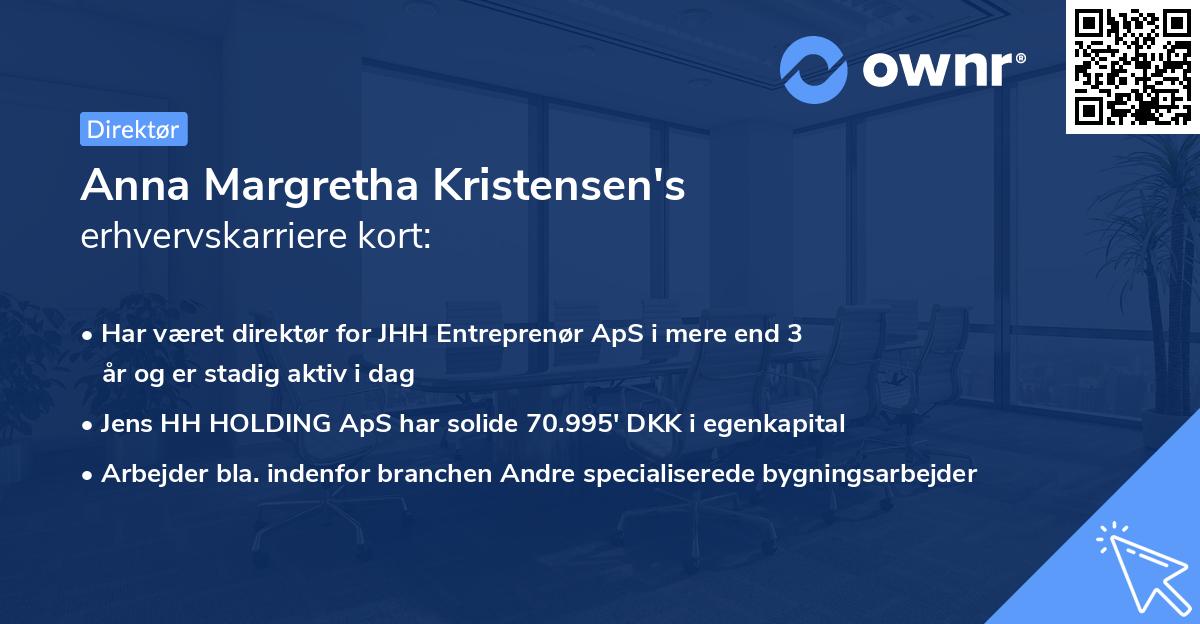 Anna Margretha Kristensen's erhvervskarriere kort