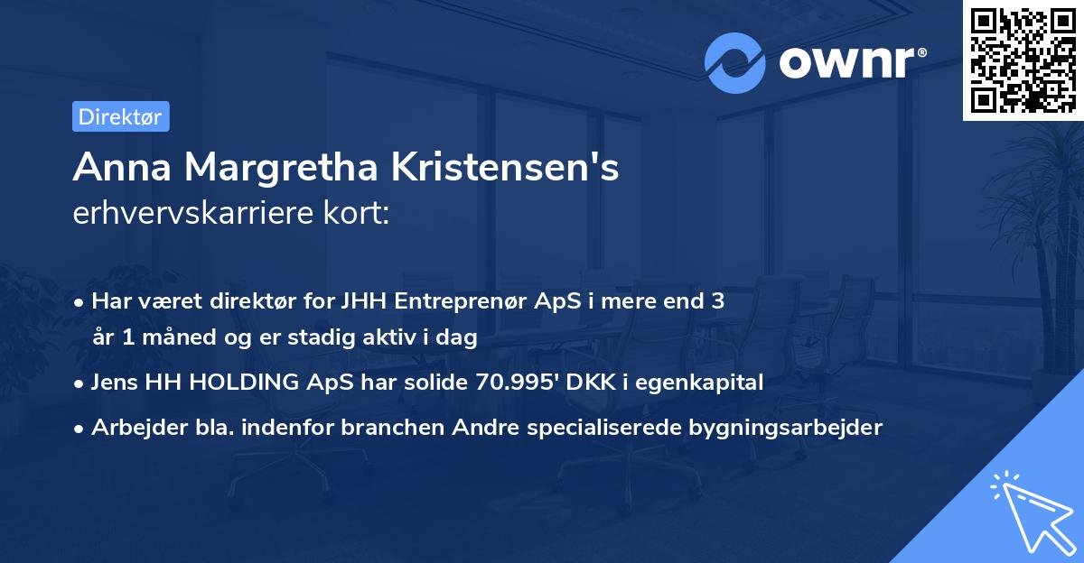 Anna Margretha Kristensen's erhvervskarriere kort