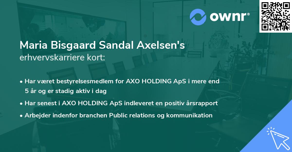 Maria Bisgaard Sandal Axelsen's erhvervskarriere kort