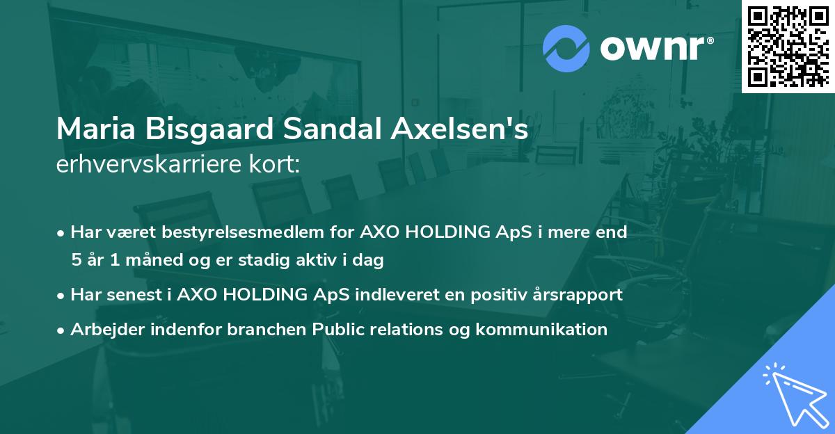 Maria Bisgaard Sandal Axelsen's erhvervskarriere kort