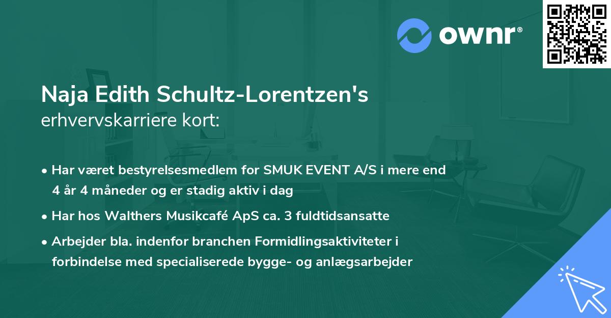 Naja Edith Schultz-Lorentzen's erhvervskarriere kort