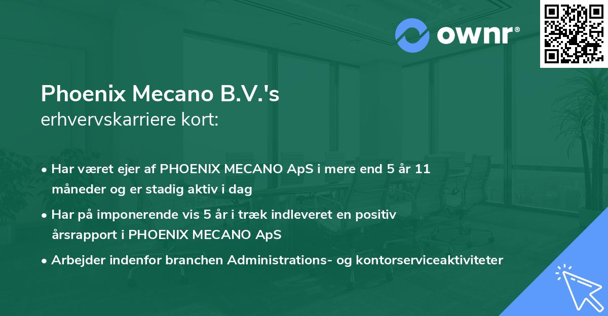 Phoenix Mecano B.V.'s erhvervskarriere kort