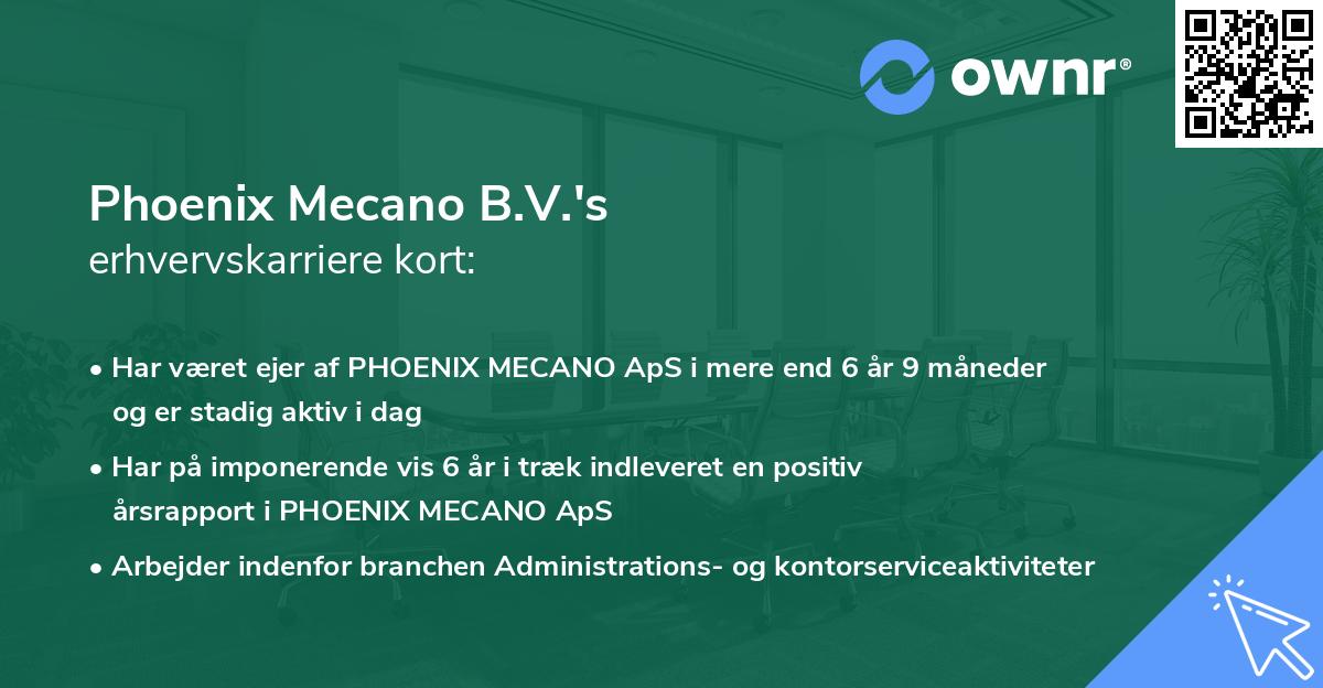 Phoenix Mecano B.V.'s erhvervskarriere kort