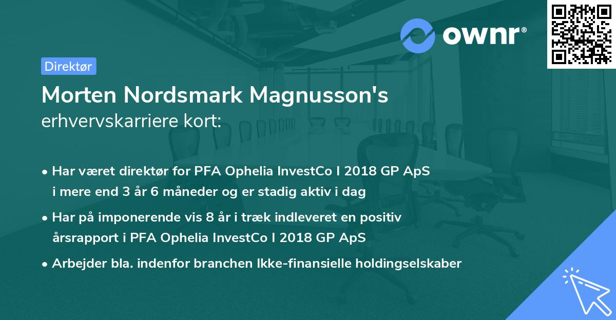 Morten Nordsmark Magnusson's erhvervskarriere kort
