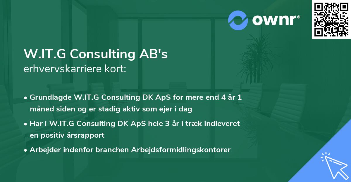 W.IT.G Consulting AB's erhvervskarriere kort