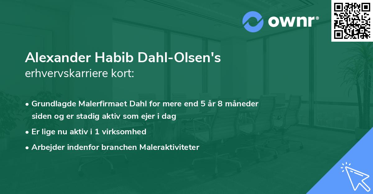 Alexander Habib Dahl-Olsen's erhvervskarriere kort