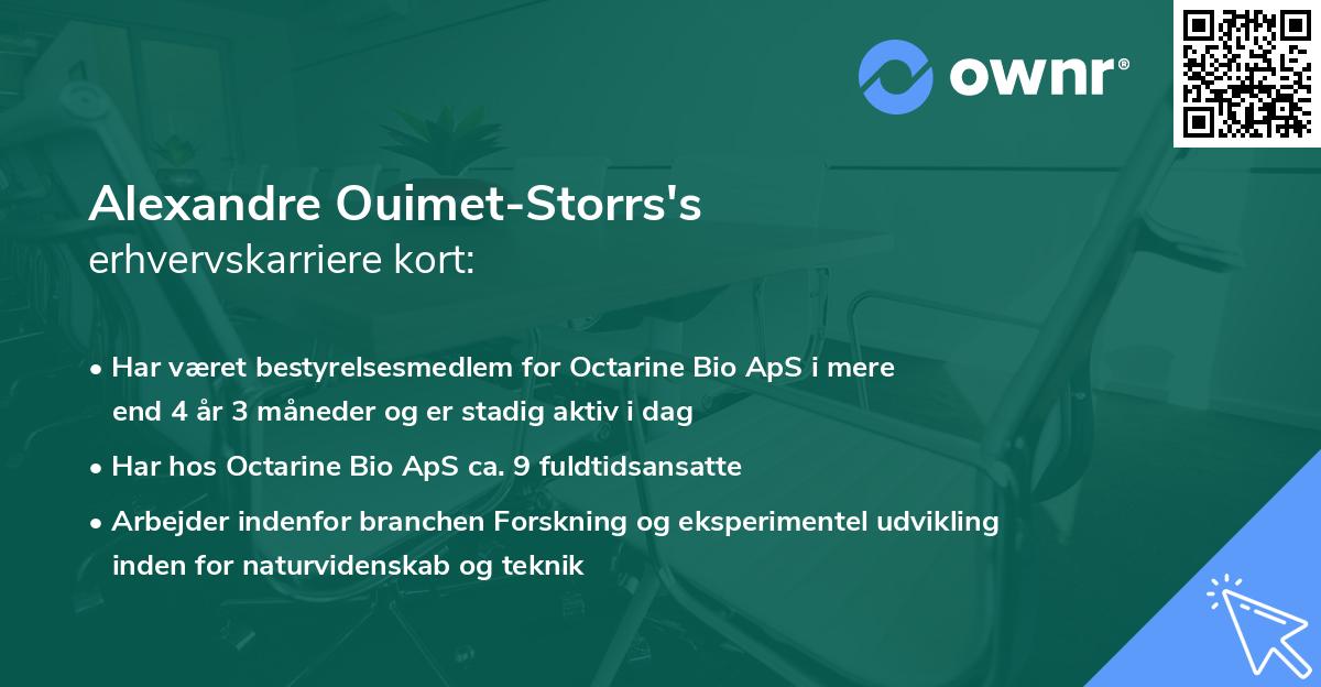 Alexandre Ouimet-Storrs's erhvervskarriere kort