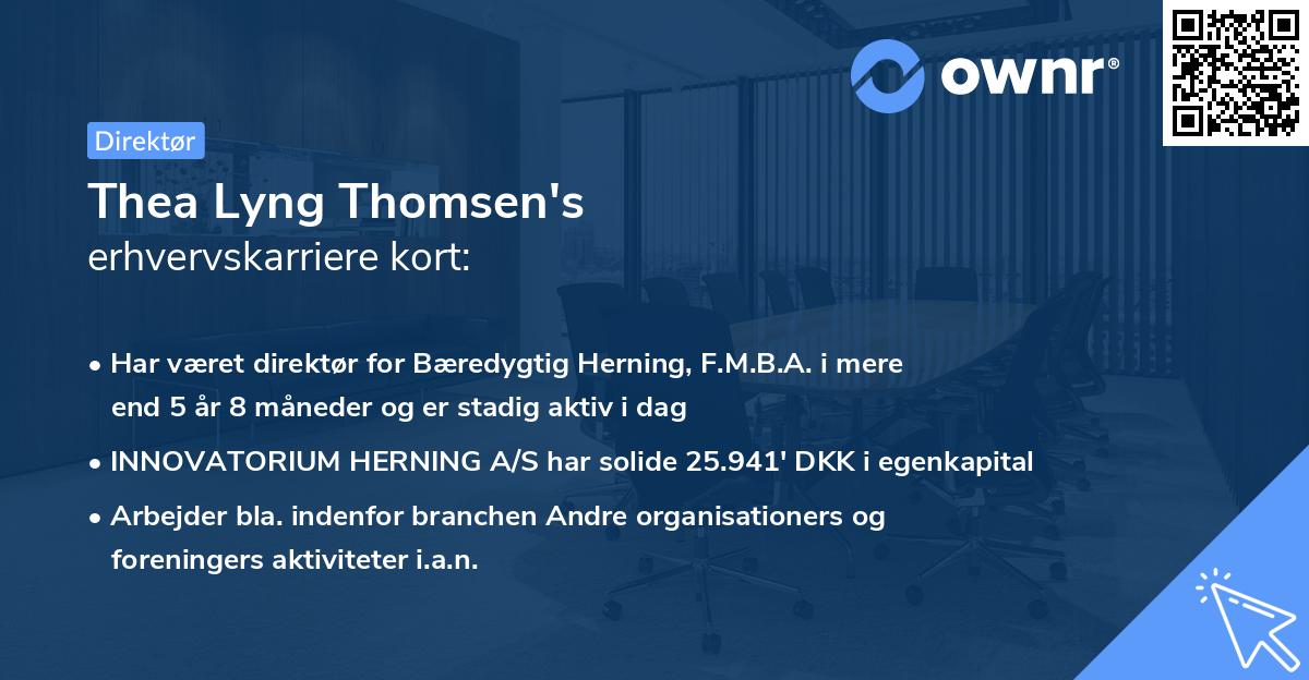 Thea Lyng Thomsen's erhvervskarriere kort