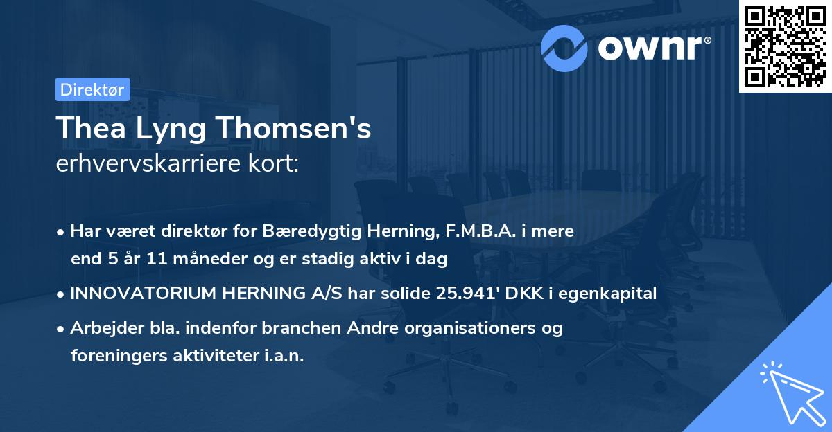 Thea Lyng Thomsen's erhvervskarriere kort