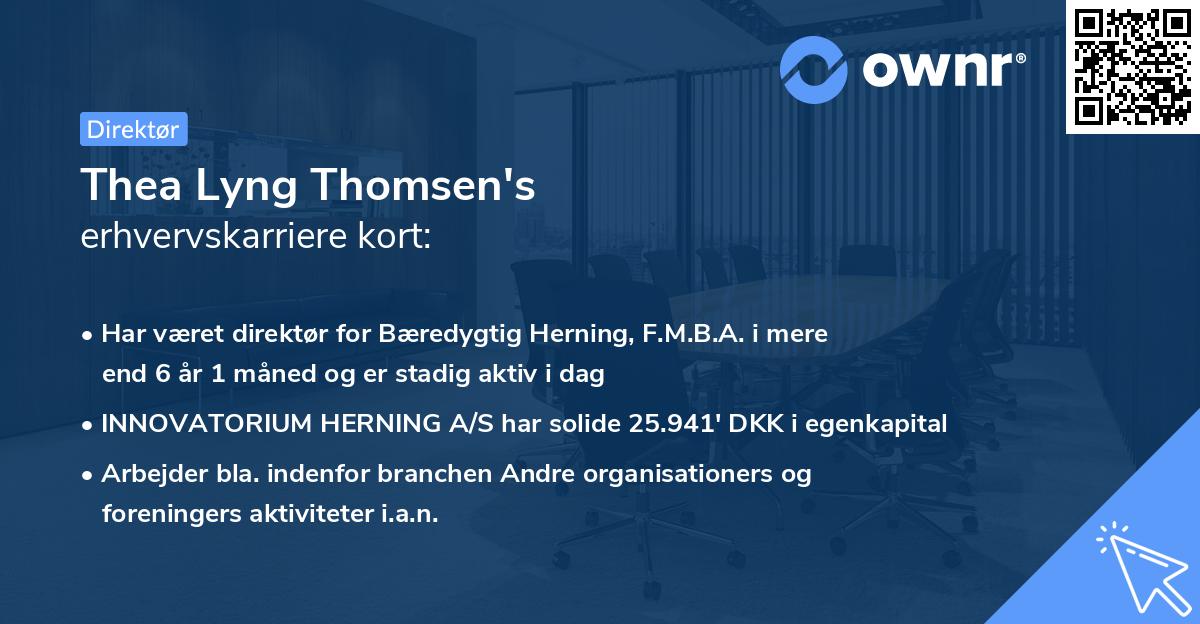 Thea Lyng Thomsen's erhvervskarriere kort