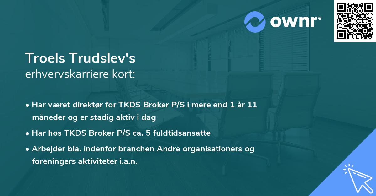 Troels Trudslev's erhvervskarriere kort