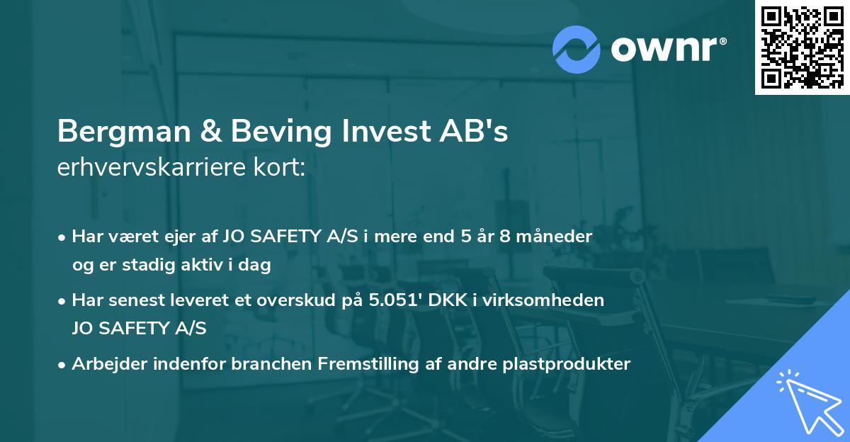 Bergman & Beving Invest AB's erhvervskarriere kort