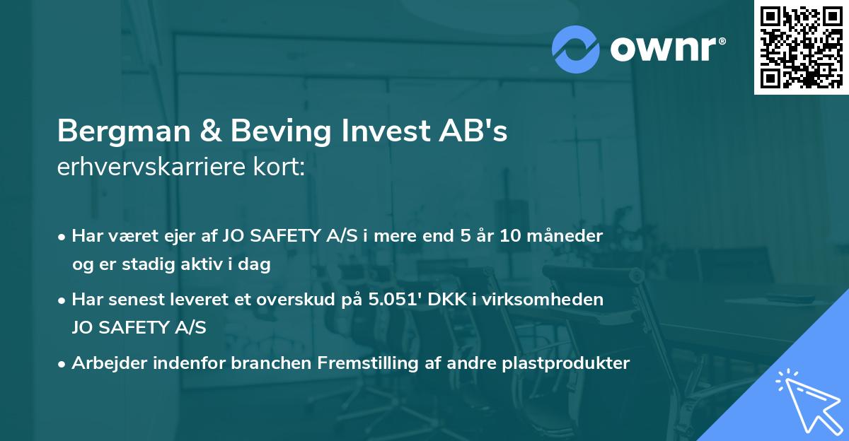 Bergman & Beving Invest AB's erhvervskarriere kort