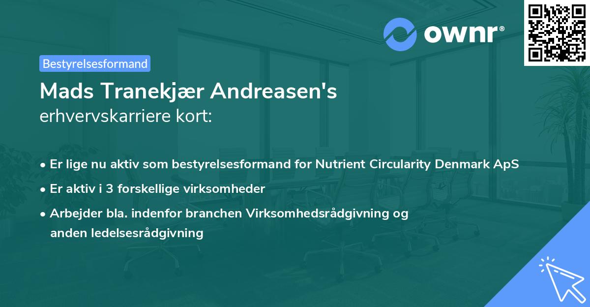 Mads Tranekjær Andreasen's erhvervskarriere kort