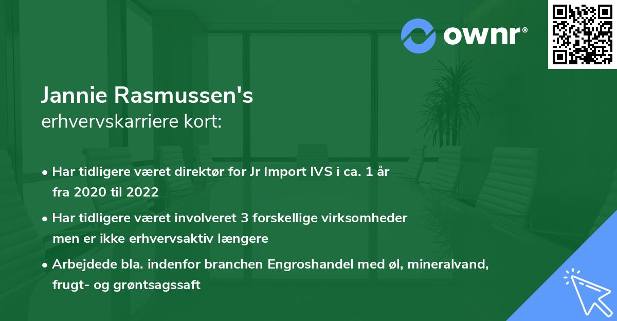 Jannie Rasmussen's erhvervskarriere kort