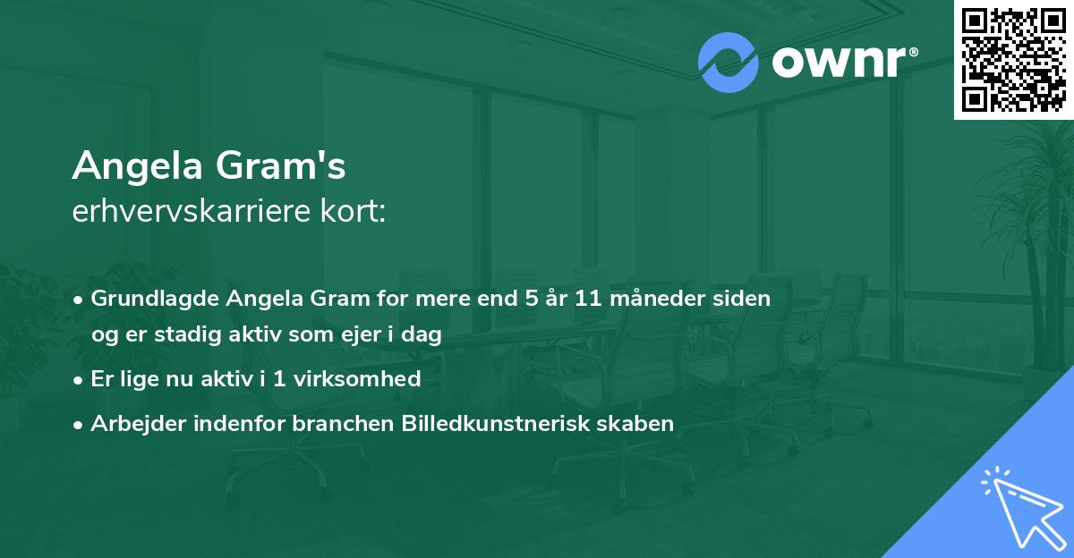 Angela Gram's erhvervskarriere kort