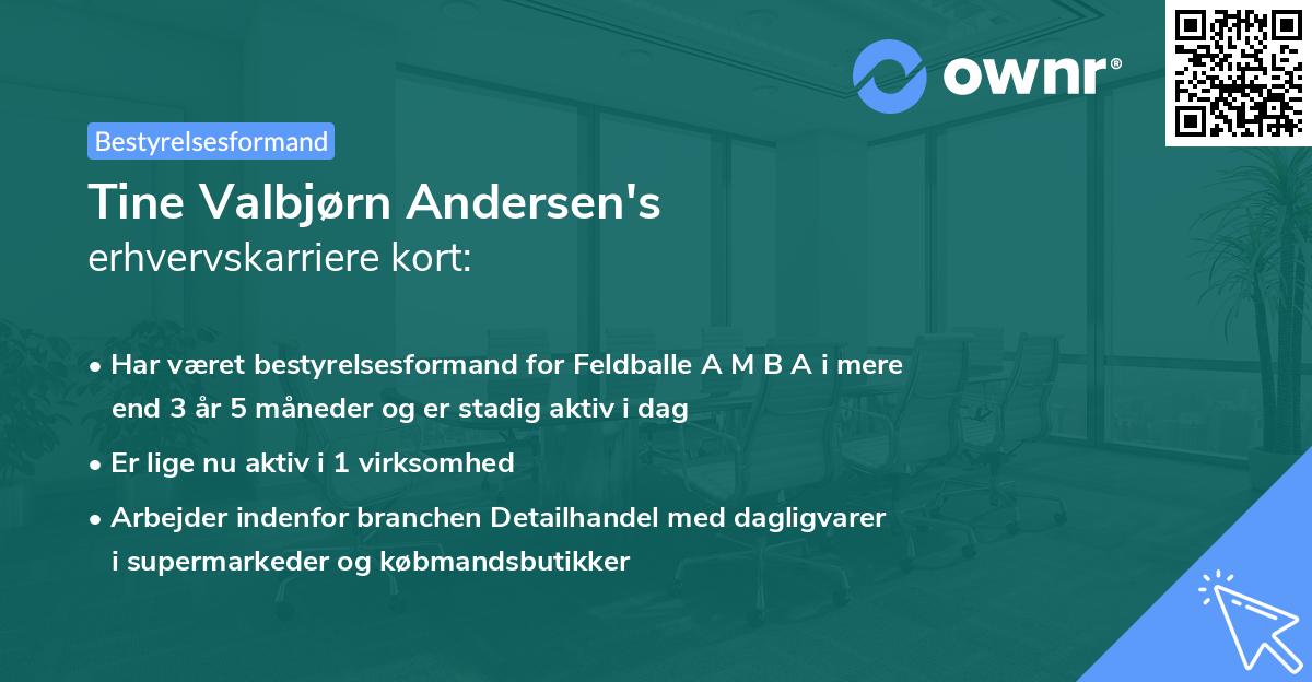 Tine Valbjørn Andersen's erhvervskarriere kort