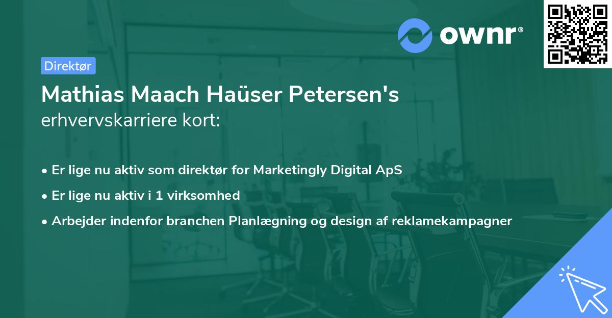 Mathias Maach Haüser Petersen's erhvervskarriere kort