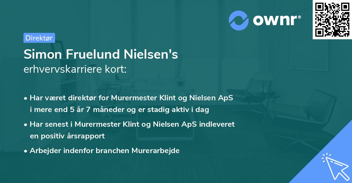 Simon Fruelund Nielsen's erhvervskarriere kort