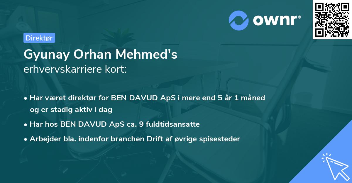 Gyunay Orhan Mehmed's erhvervskarriere kort