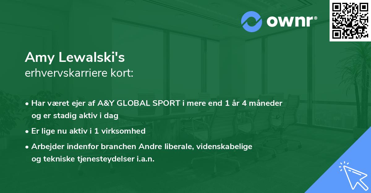 Amy Lewalski's erhvervskarriere kort