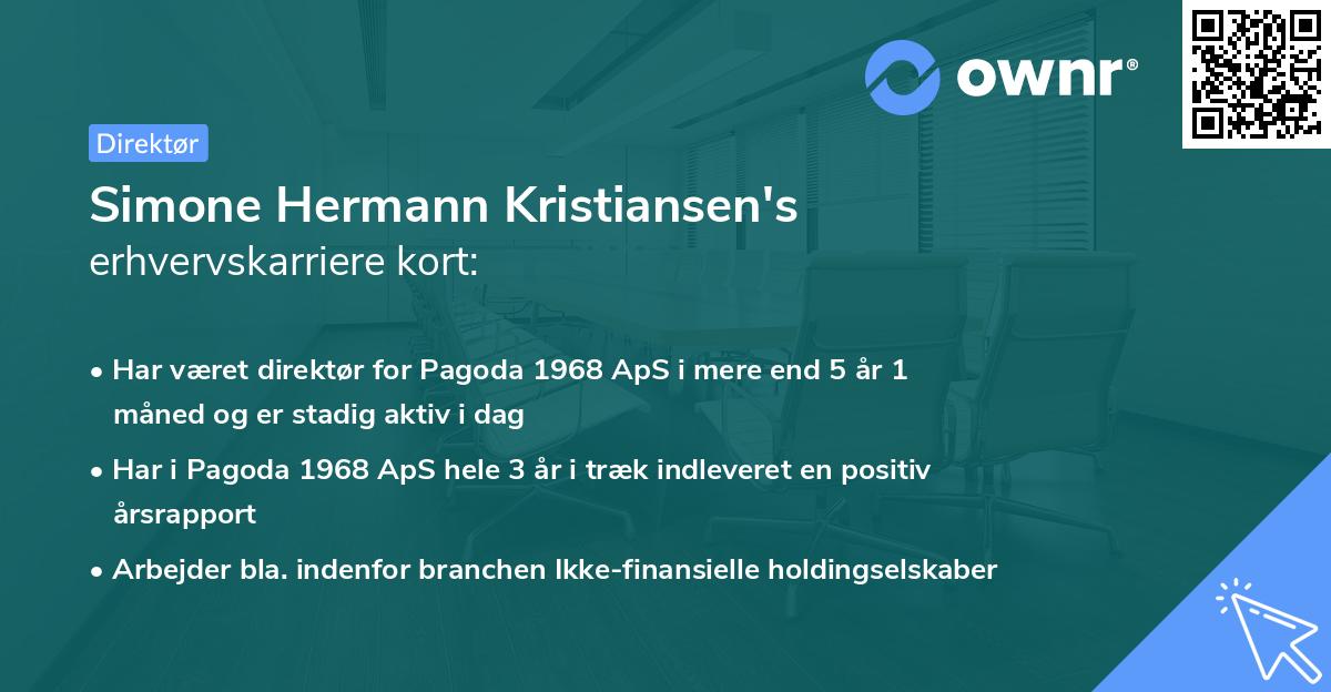 Simone Hermann Kristiansen's erhvervskarriere kort