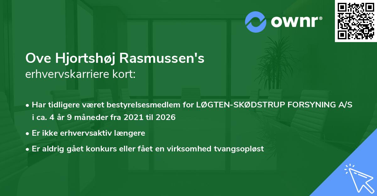 Ove Hjortshøj Rasmussen's erhvervskarriere kort