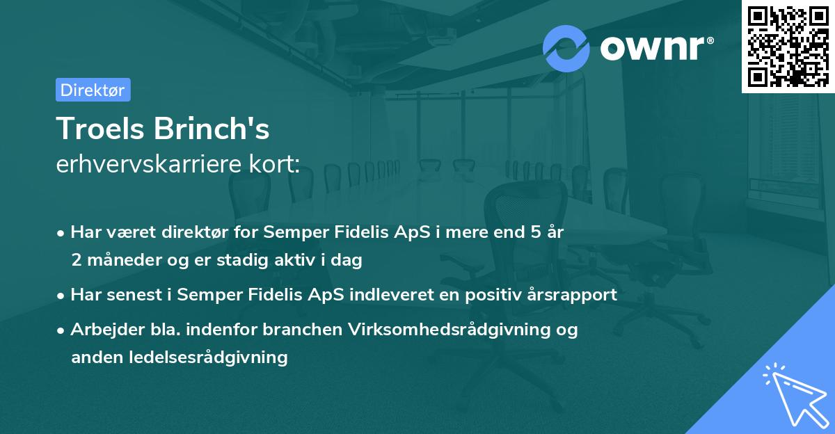 Troels Brinch's erhvervskarriere kort