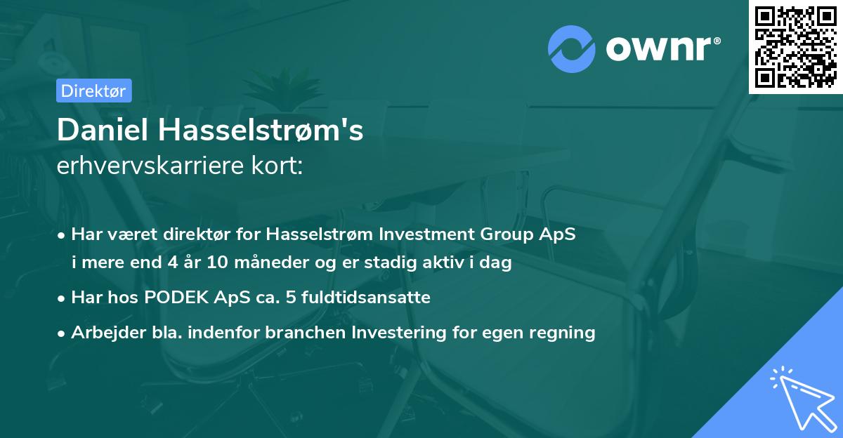 Daniel Hasselstrøm's erhvervskarriere kort