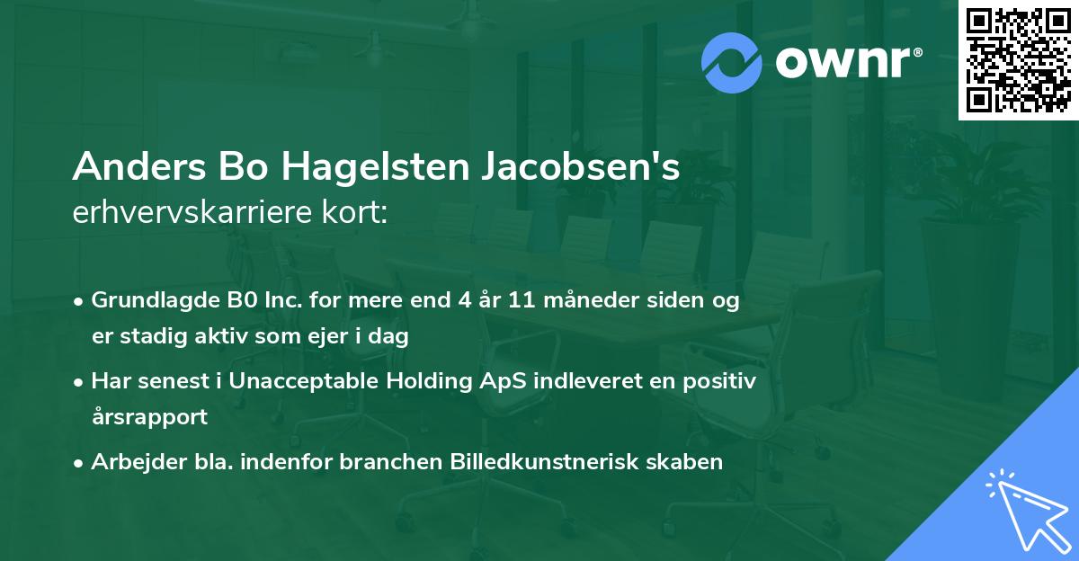 Anders Bo Hagelsten Jacobsen's erhvervskarriere kort