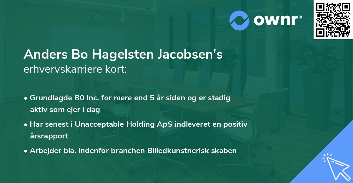 Anders Bo Hagelsten Jacobsen's erhvervskarriere kort