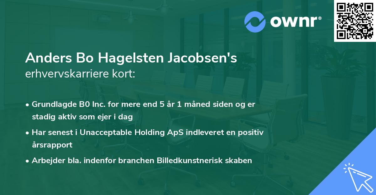 Anders Bo Hagelsten Jacobsen's erhvervskarriere kort
