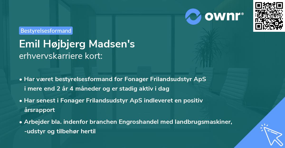 Emil Højbjerg Madsen's erhvervskarriere kort
