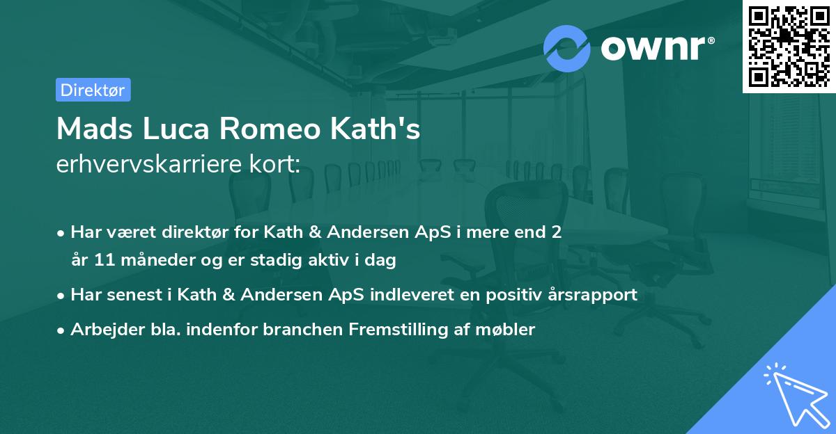 Mads Luca Romeo Kath's erhvervskarriere kort