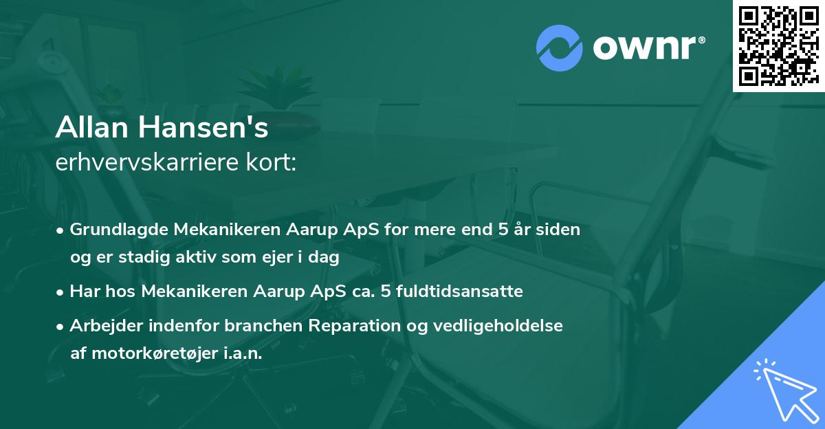 Allan Hansen's erhvervskarriere kort