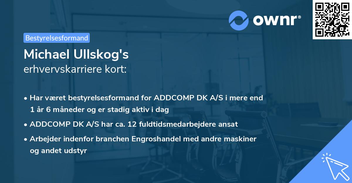 Michael Ullskog's erhvervskarriere kort