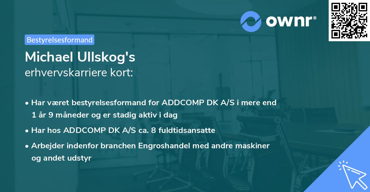 Michael Ullskog's erhvervskarriere kort