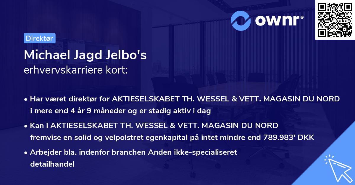 Michael Jagd Jelbo's erhvervskarriere kort