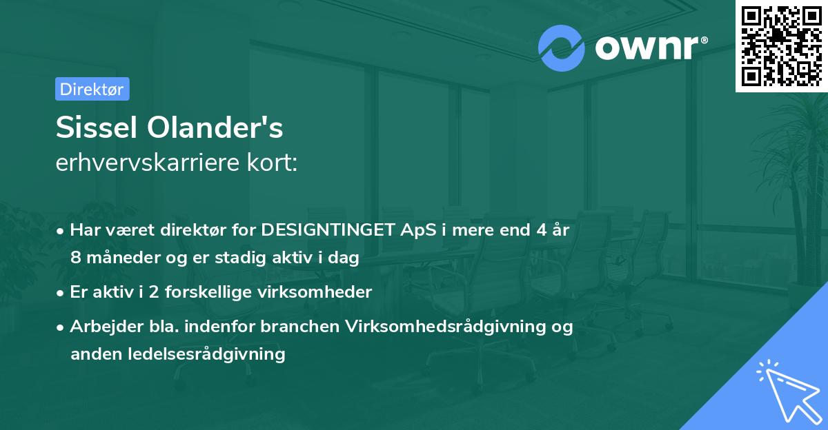 Sissel Olander's erhvervskarriere kort