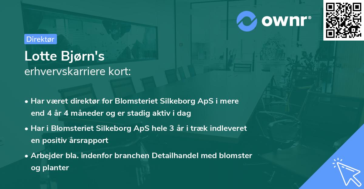 Lotte Bjørn's erhvervskarriere kort