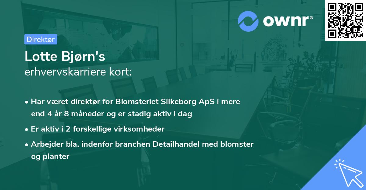 Lotte Bjørn's erhvervskarriere kort
