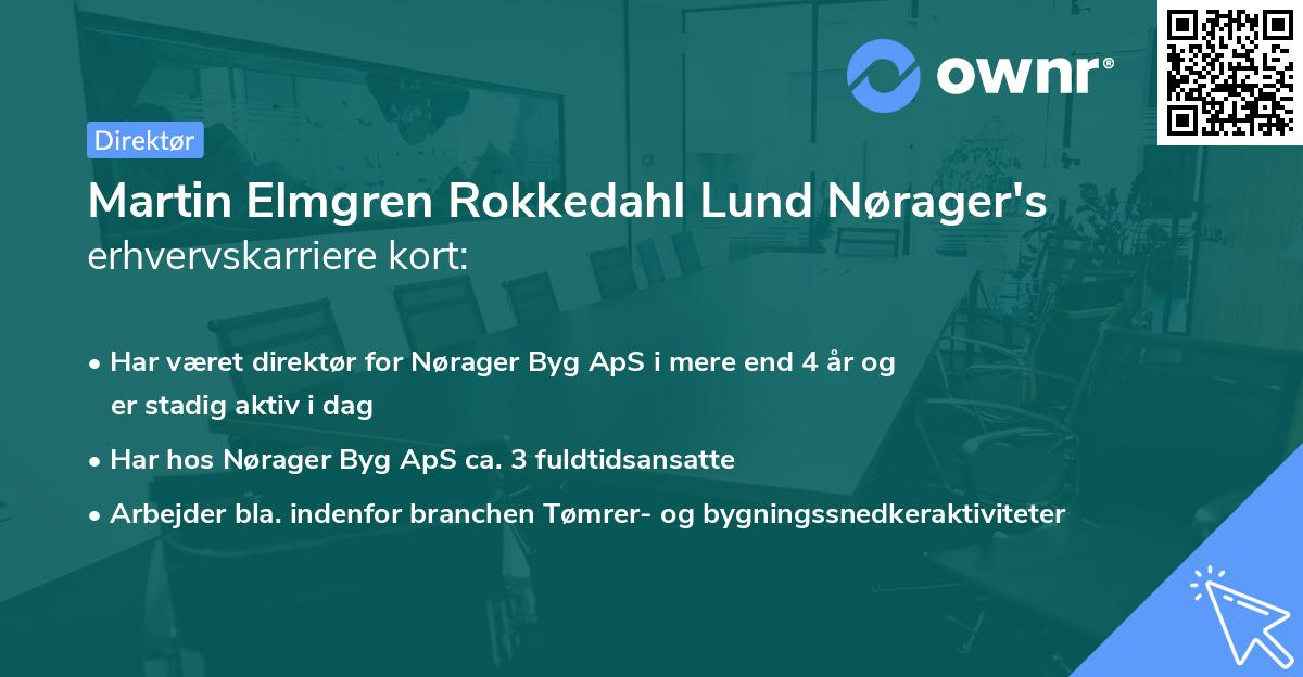 Martin Elmgren Rokkedahl Lund Nørager's erhvervskarriere kort