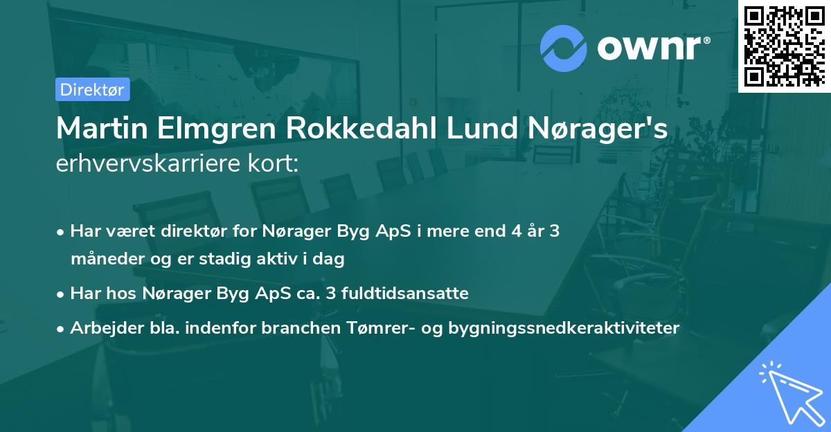Martin Elmgren Rokkedahl Lund Nørager's erhvervskarriere kort