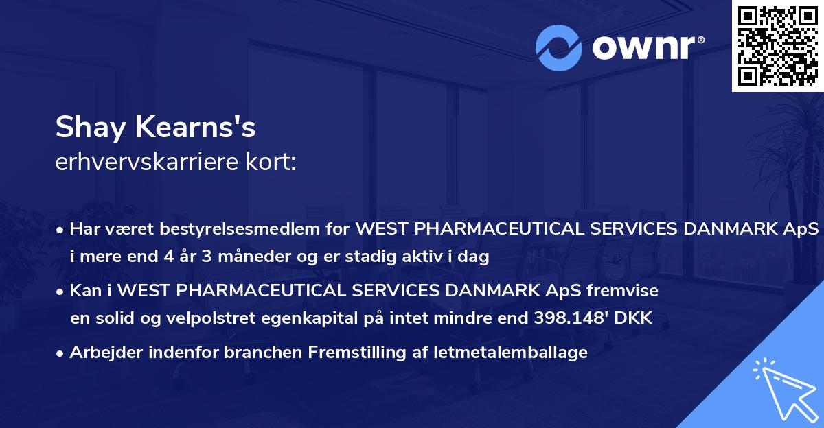 Shay Kearns's erhvervskarriere kort